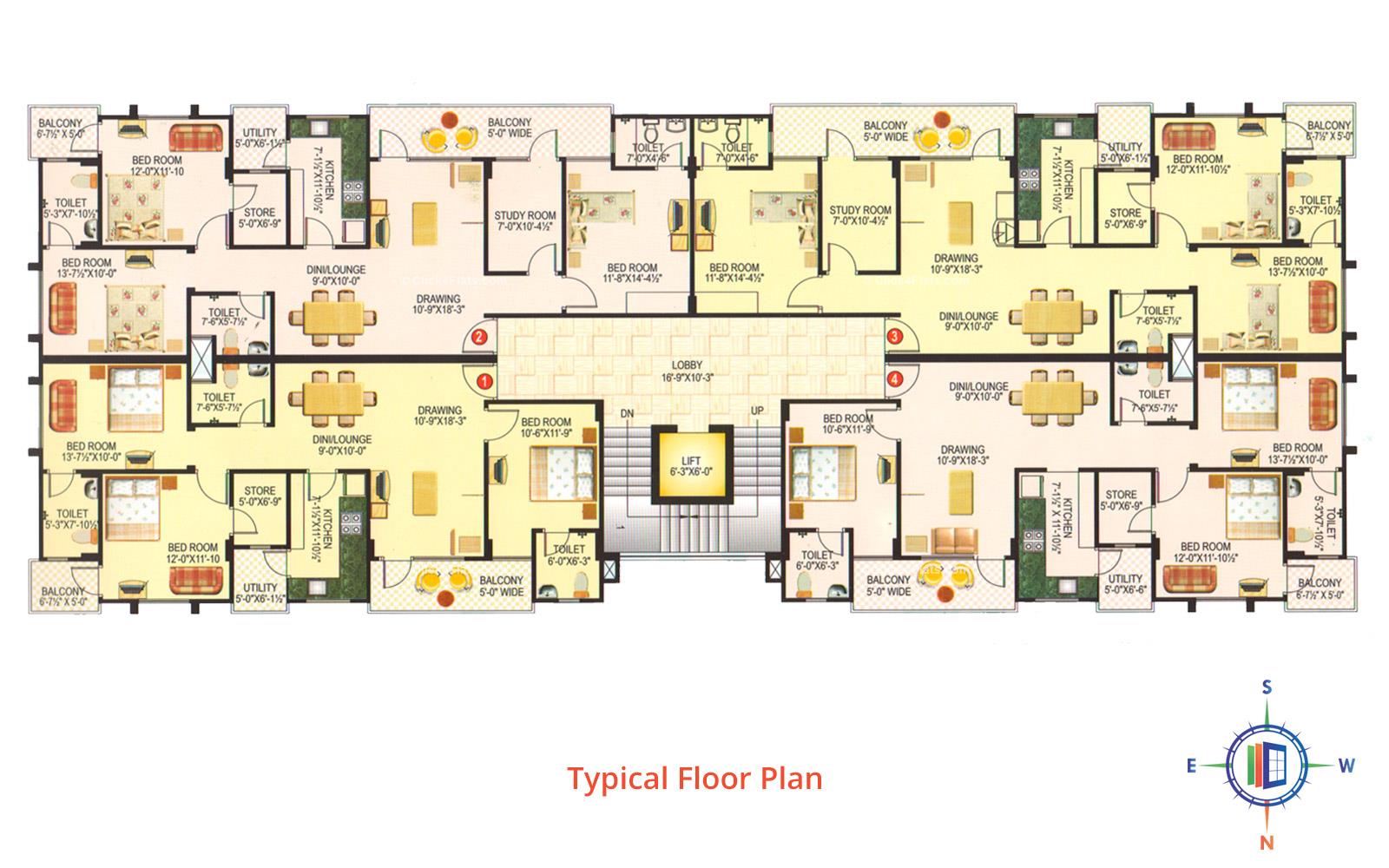 Vardhman Anukampa Typical Floor Plan