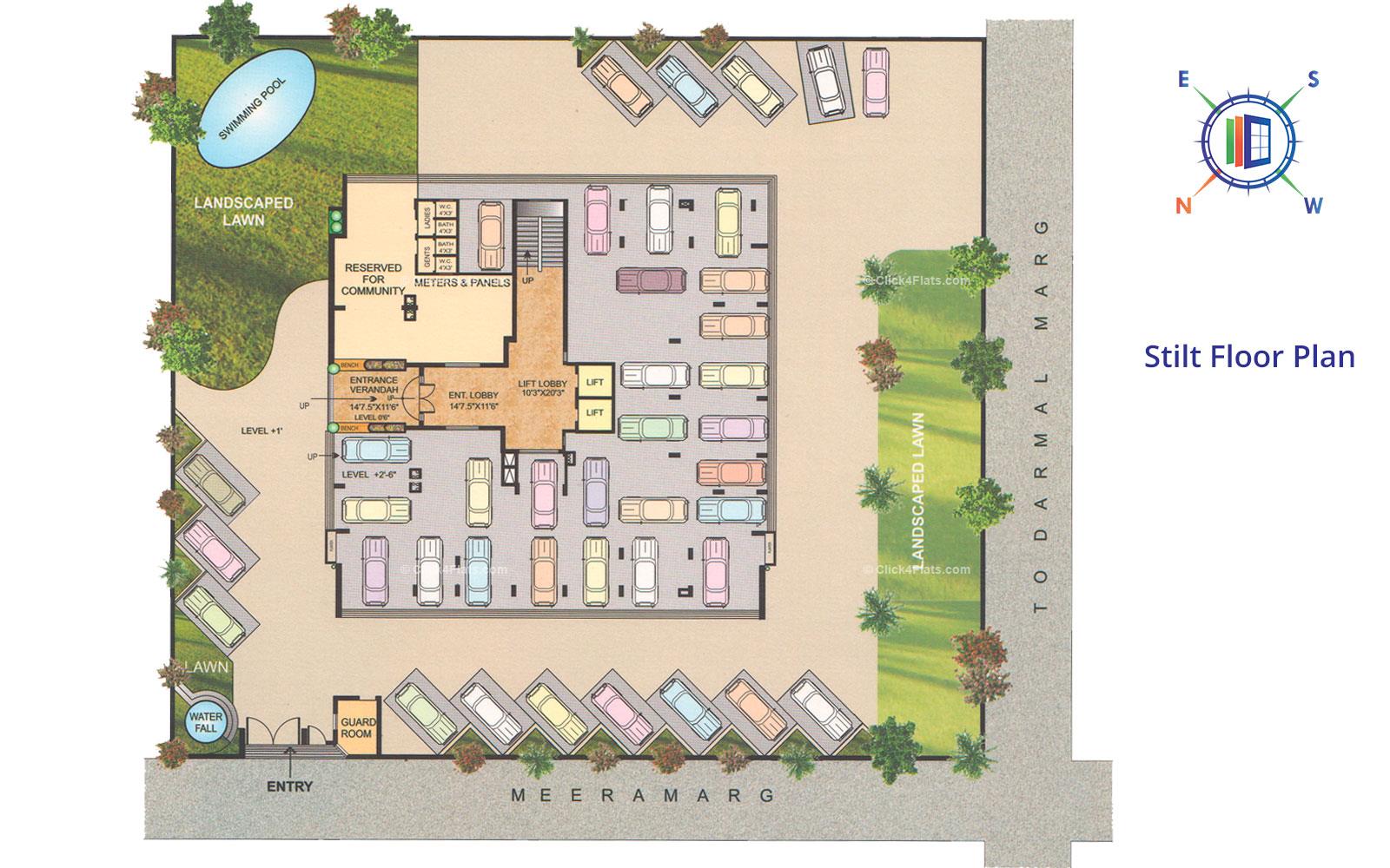 Raj Vilas 1 Stilt Floor Plan