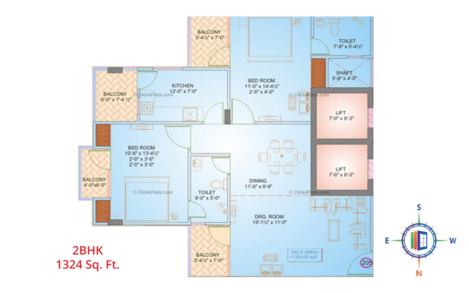 Orient Residency 2 BHK 