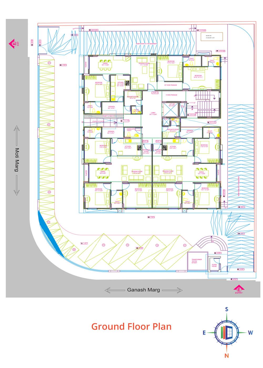 Unique Alaknanda Ground Floor Plan