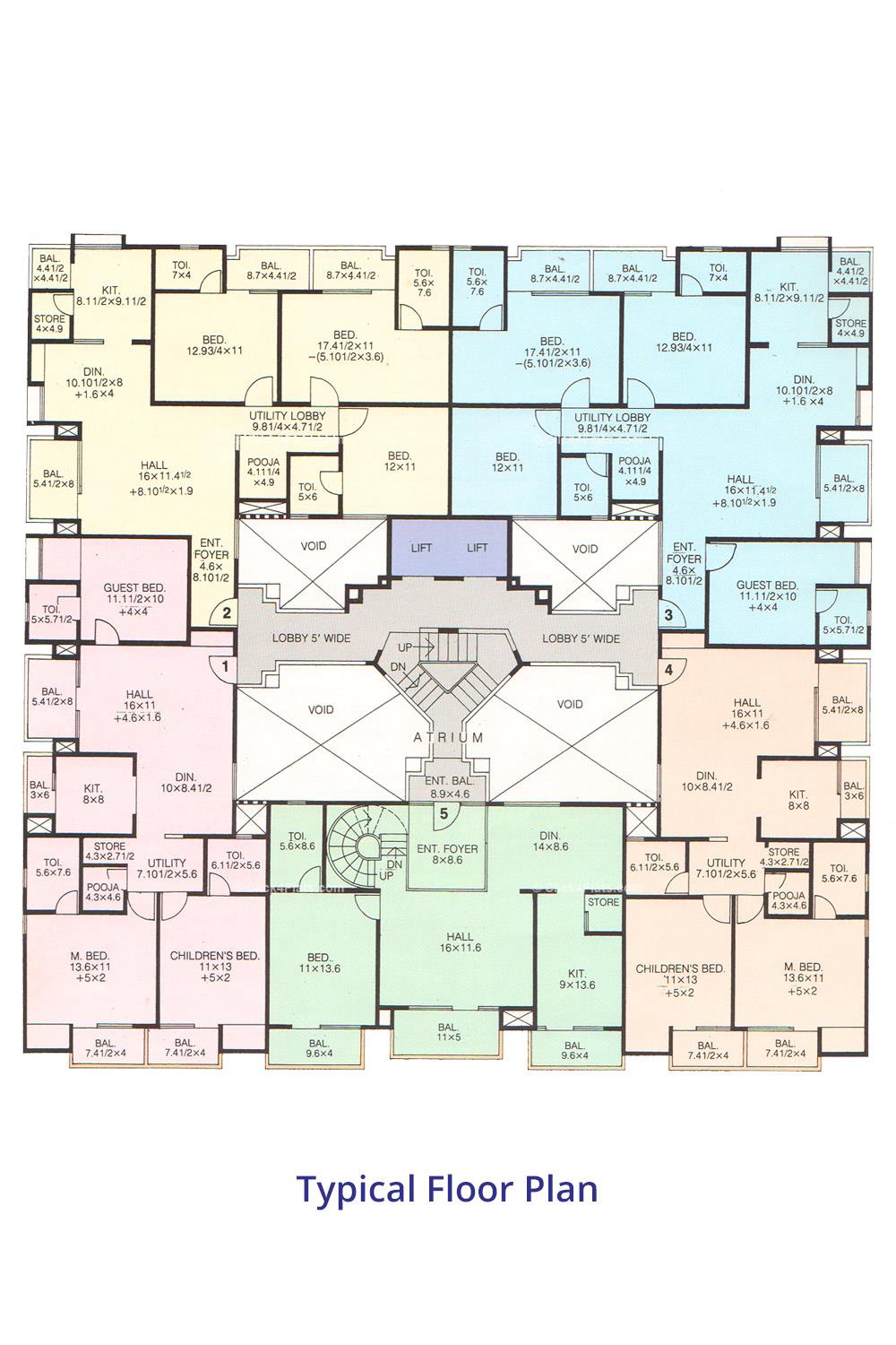 Pratap Enclave Typical Floor Plan