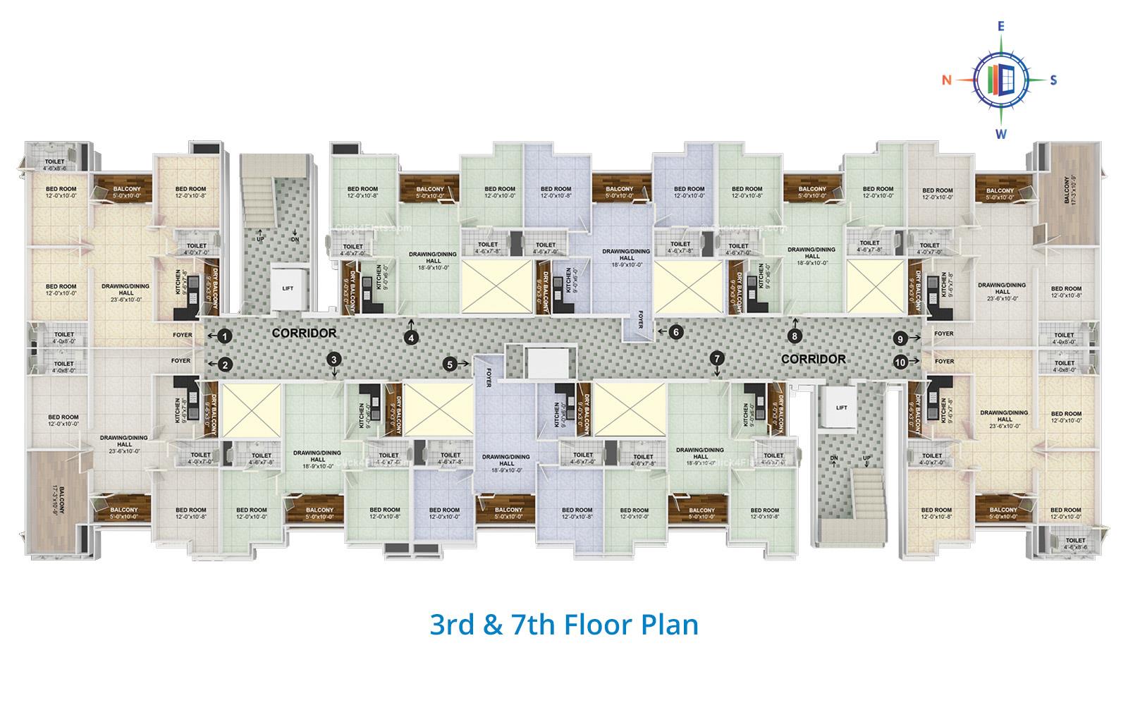 The Trump 3rd & 7th Floor Plan