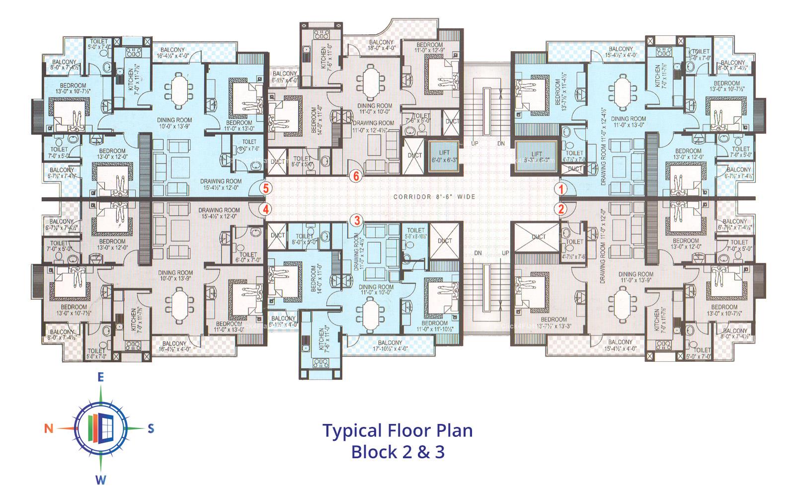 Samriddhi Residency Typical Floor Block 2nd & 3rd