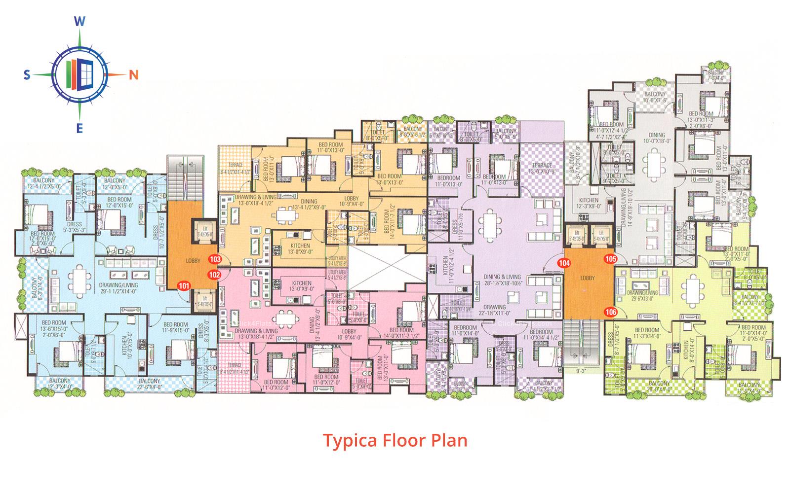 Arpan Residency Typical Floor Plan