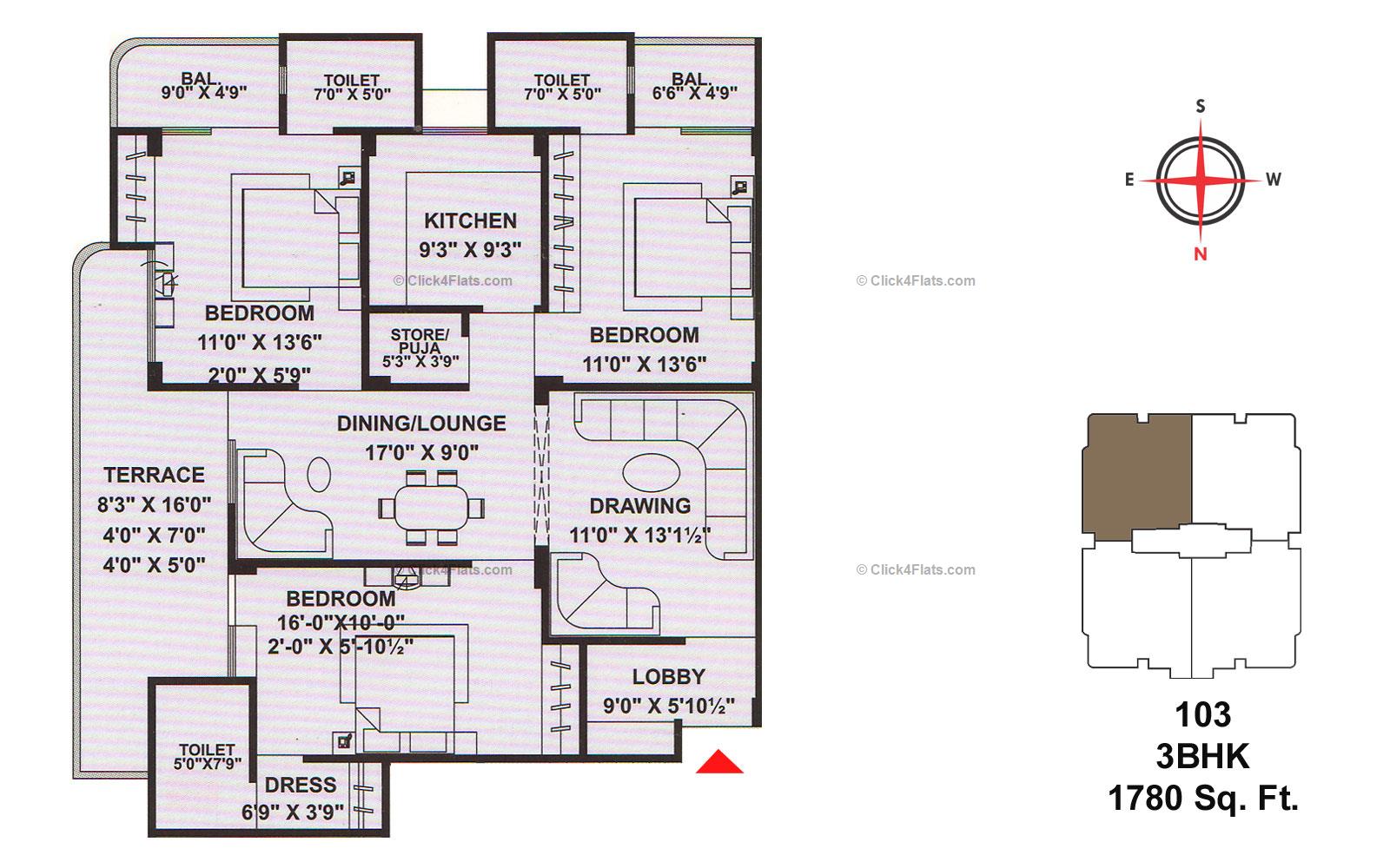 Pearl Arun 3 BHK 