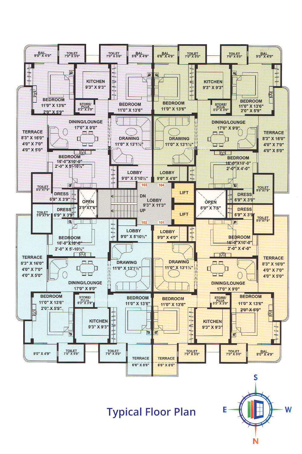 Pearl Arun Typical Floor Plan