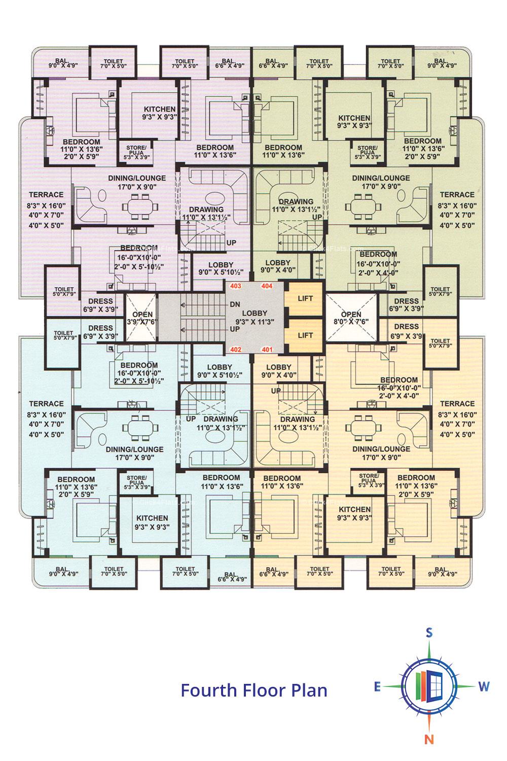 Pearl Arun Fourth Floor Plan