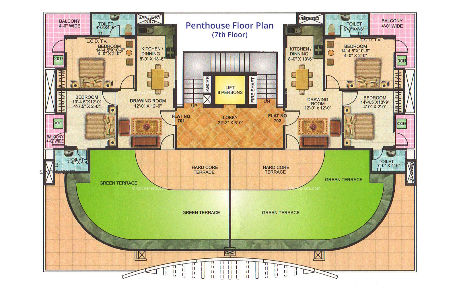 Manshri City Apartments Penthouse Floor Plan