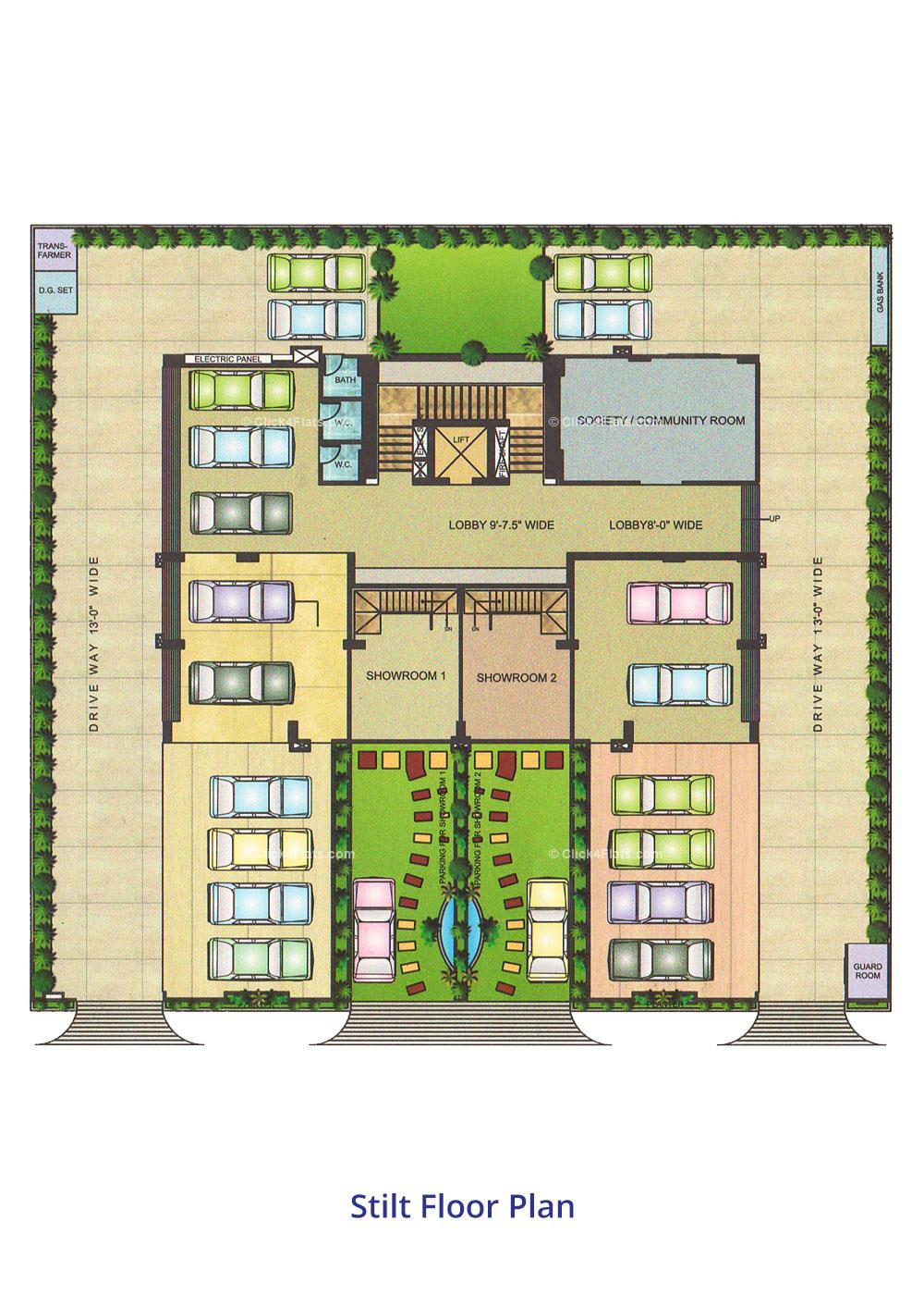 Manshri City Apartments Stilt Floor Plan