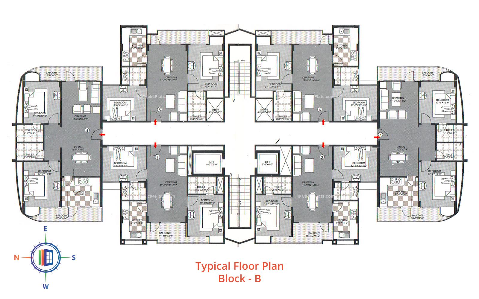 Southend Homes Typical Floor Plan (Block - B)