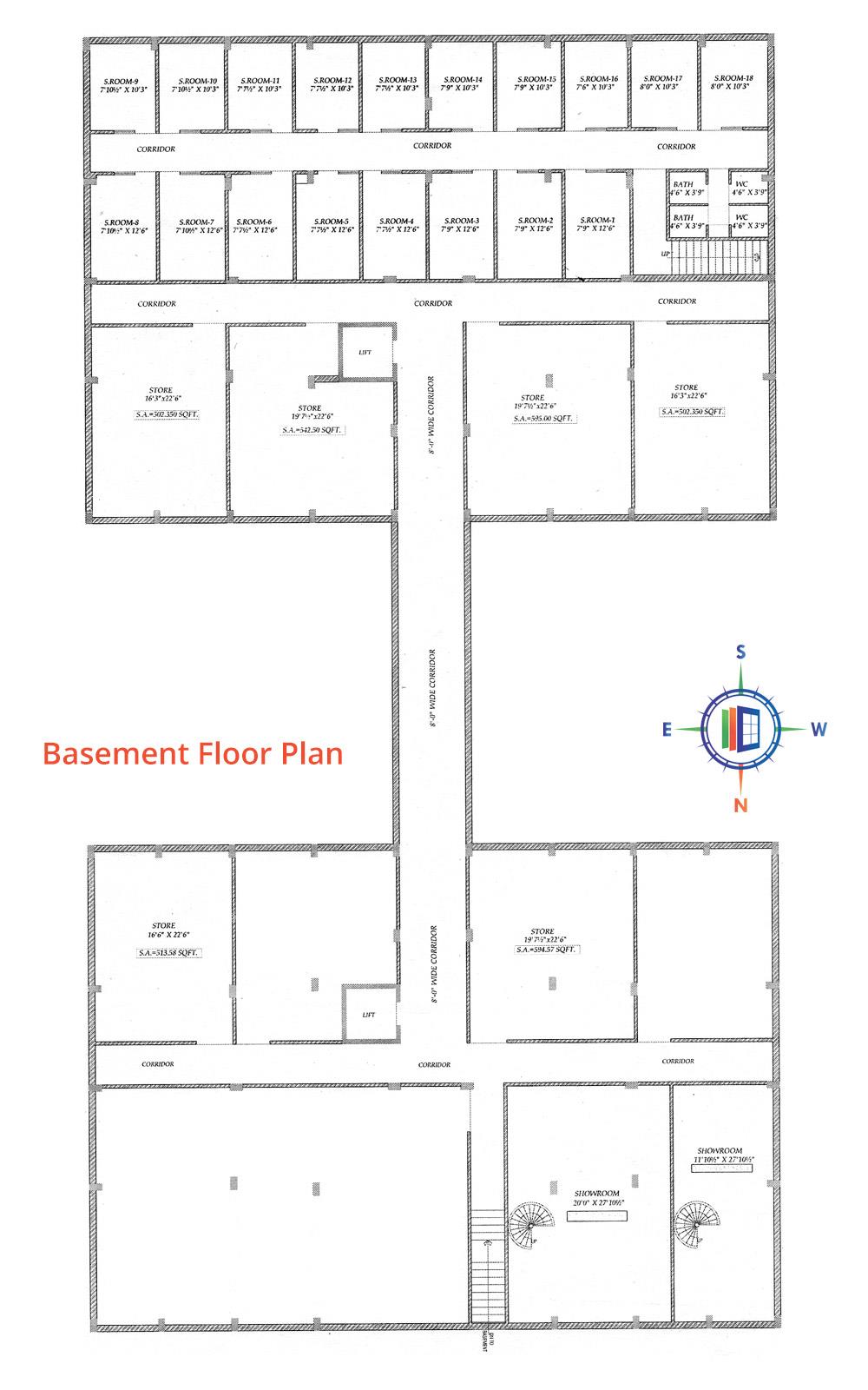 Damodar Pearl Elegance Basement Floor Plan