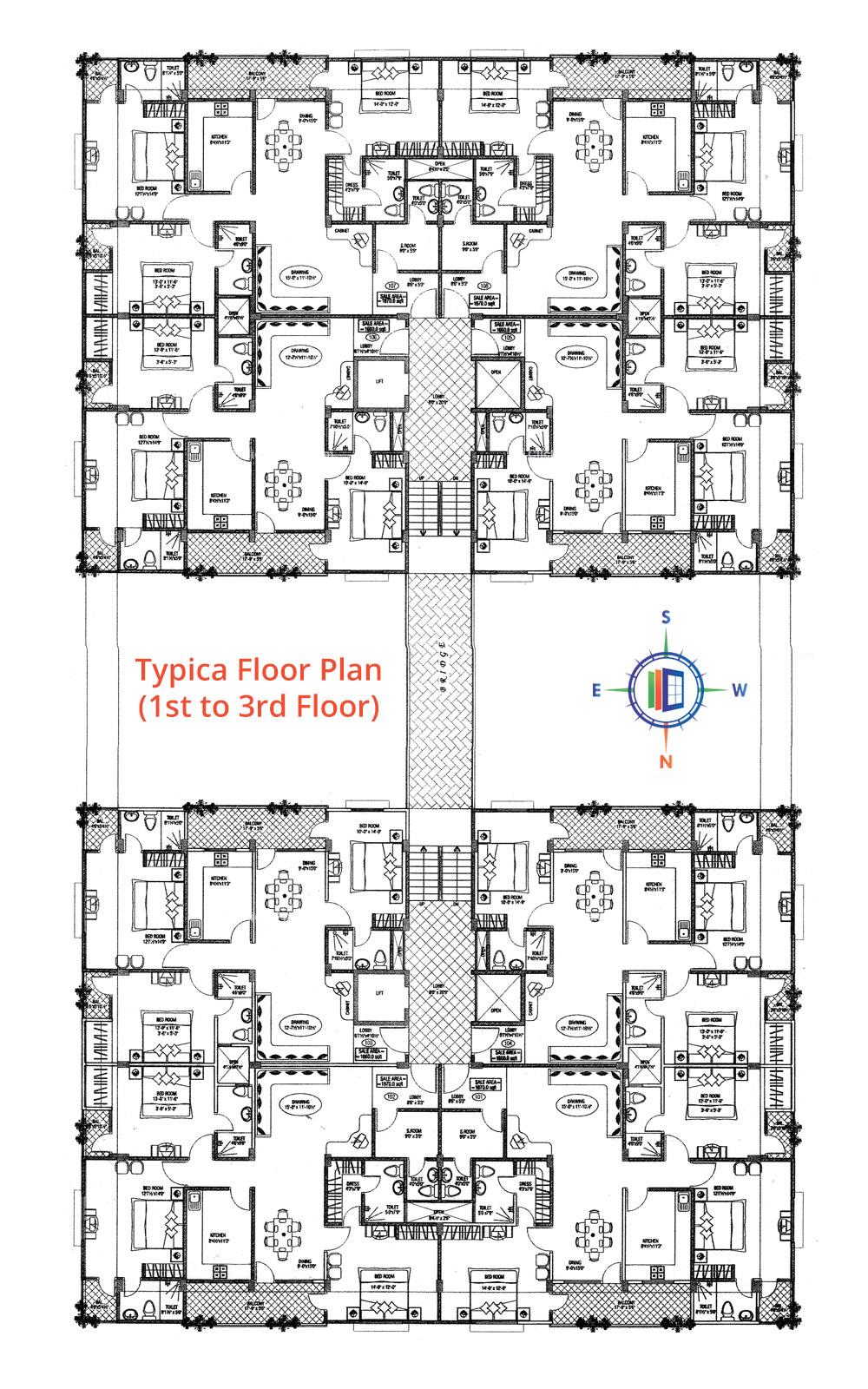 Damodar Pearl Elegance Typical Floor Plan