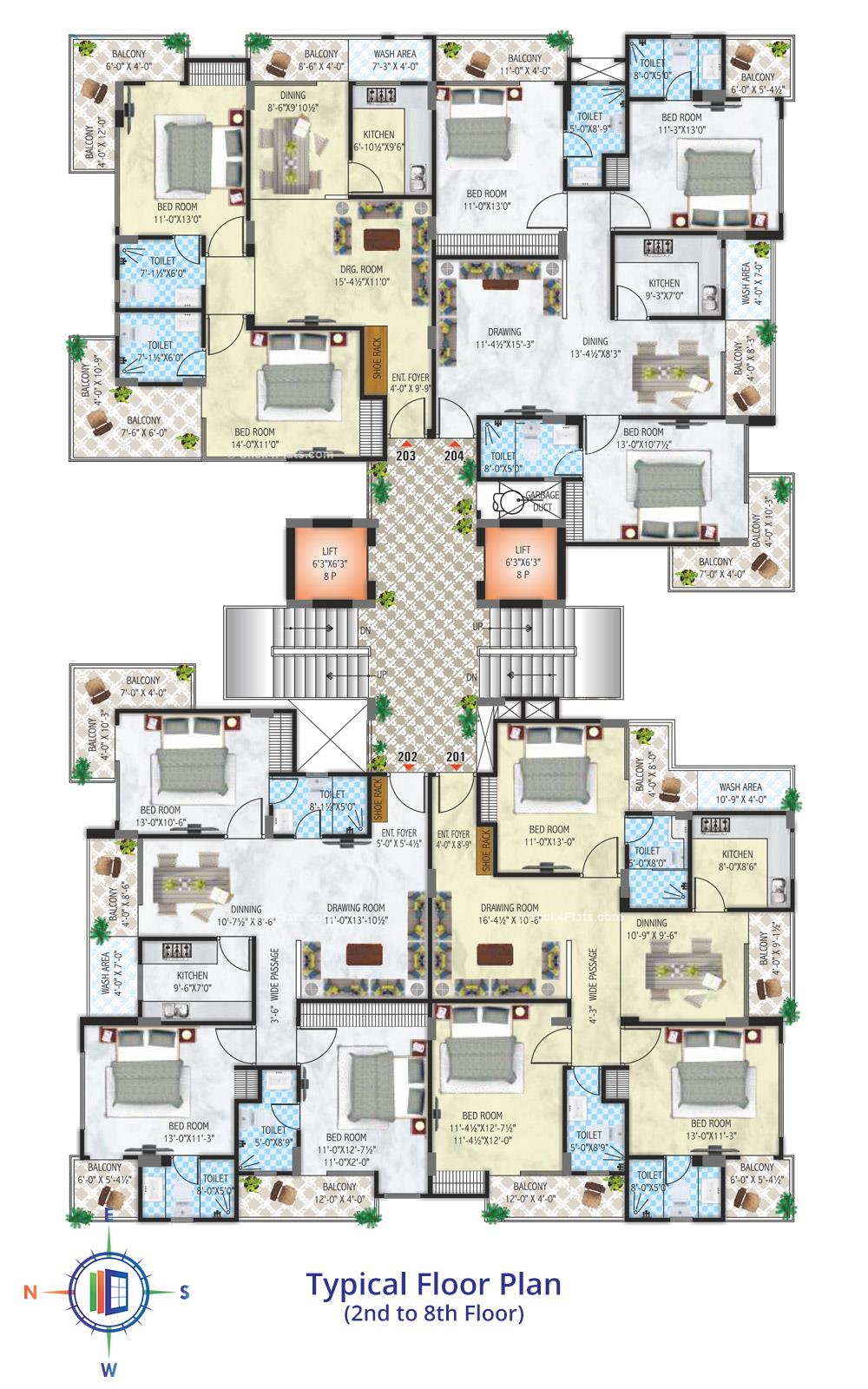 SDC Portico Typical Floor Plan