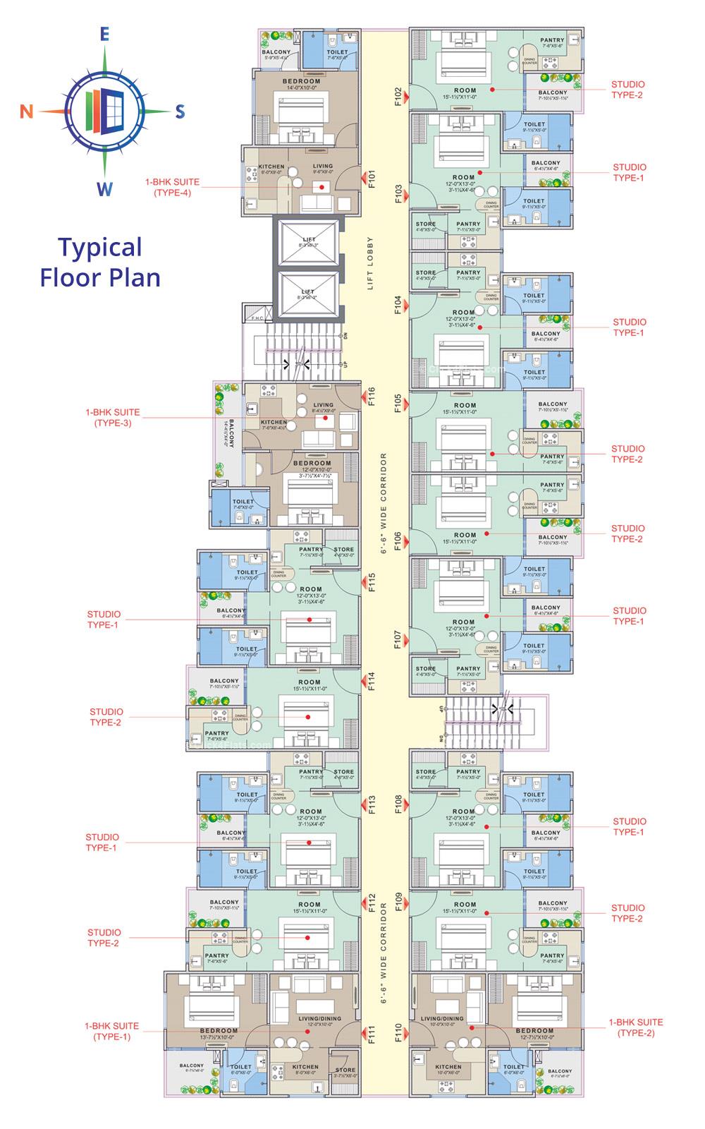 Unique Vidyadeep Typical Floor Plan