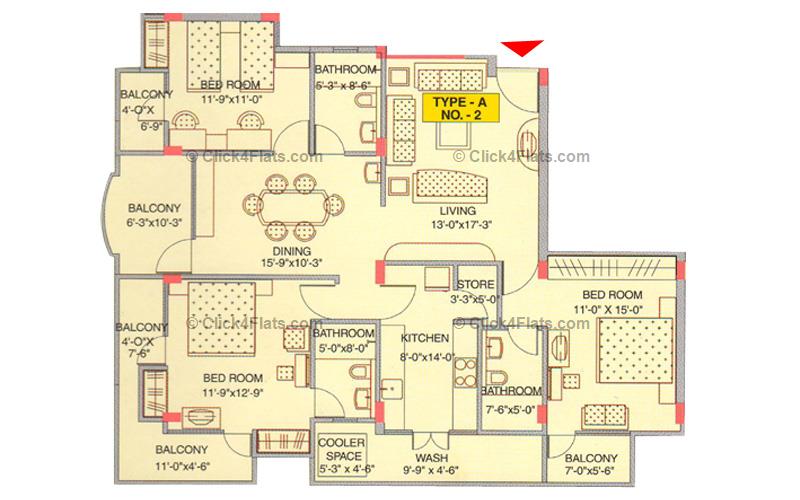 Akshat Enclave 3 BHK 