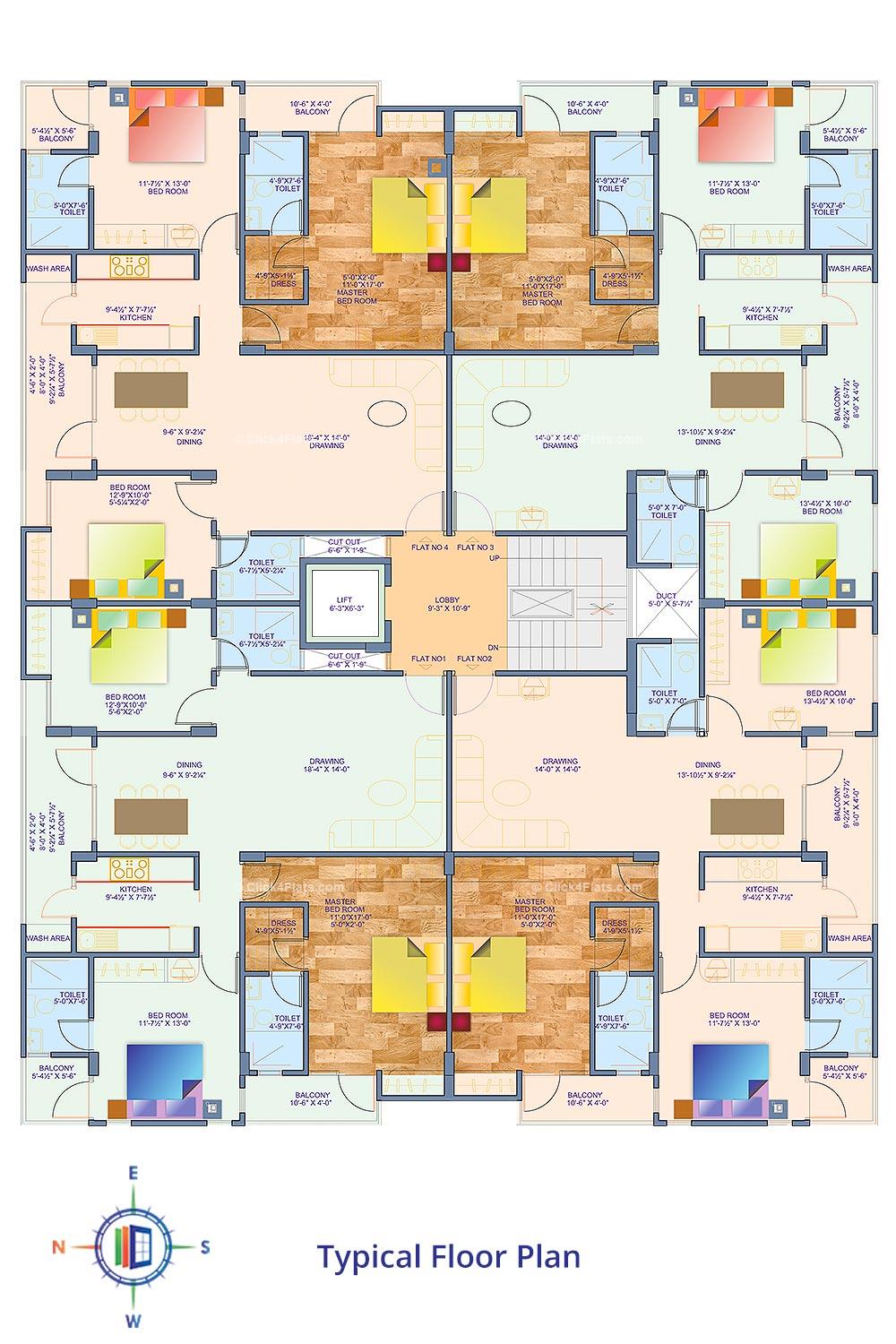 E 22 Typical Floor Plan