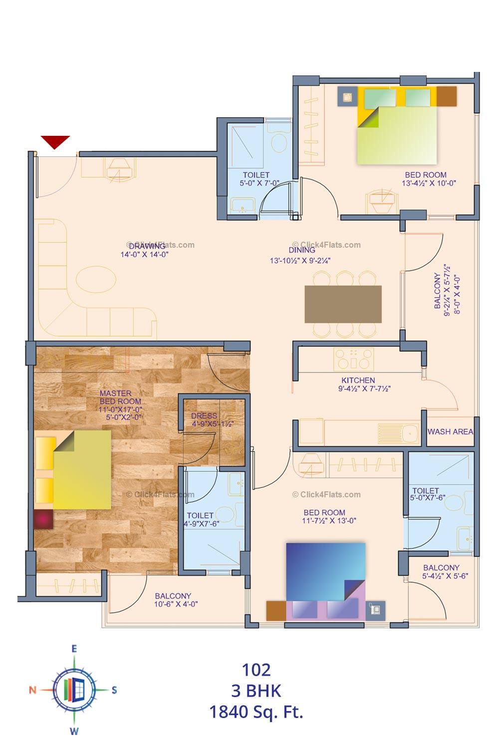 E 22 3 BHK 