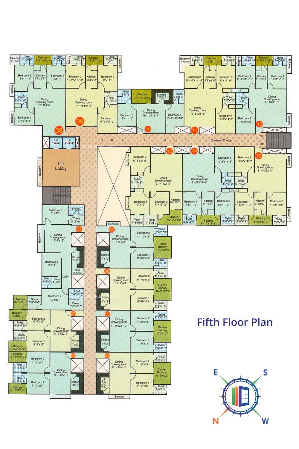 The Tulip Enclave Fifth Floor Plan