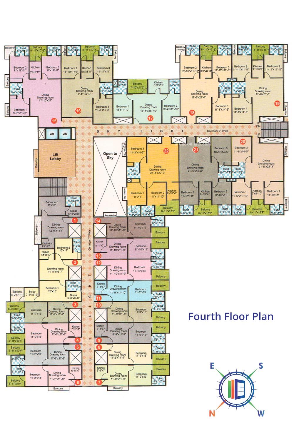 The Tulip Enclave Fourth Floor Plan