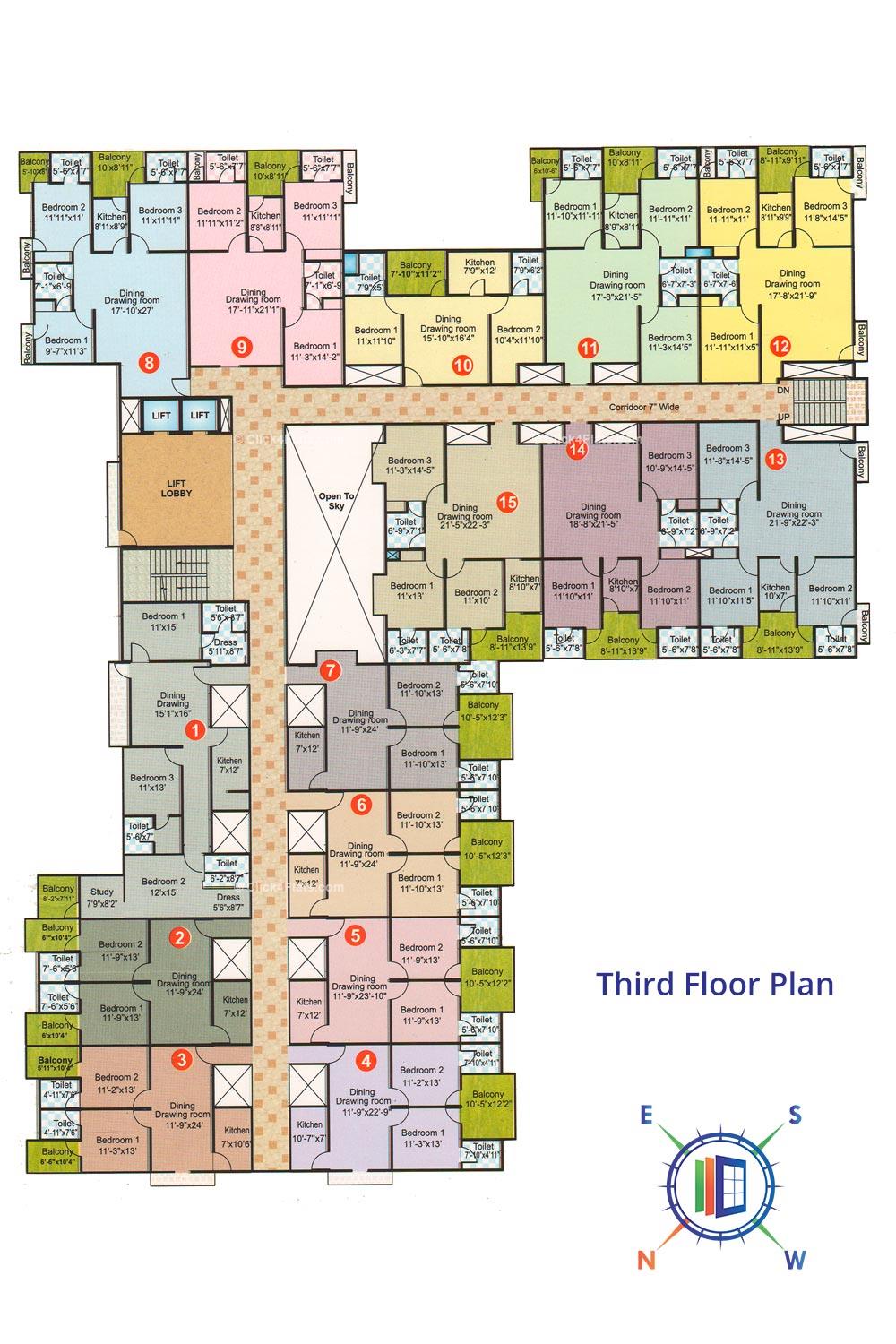 The Tulip Enclave Third Floor Plan