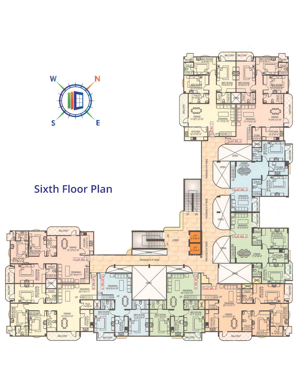 Riddhi Siddhi Sixth Floor Plan