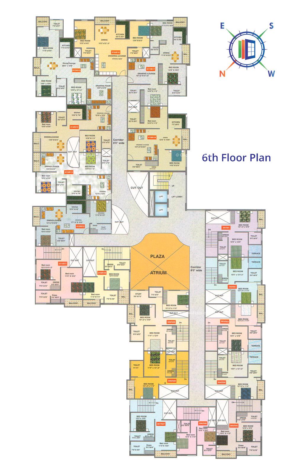 Cross Road Mall 6th Floor Plan