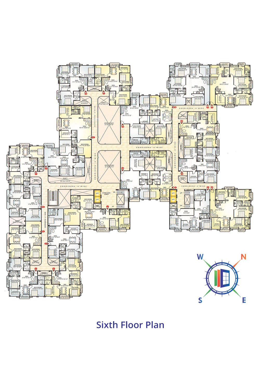 Shiv Shakti Paradise Sixth Floor Plan