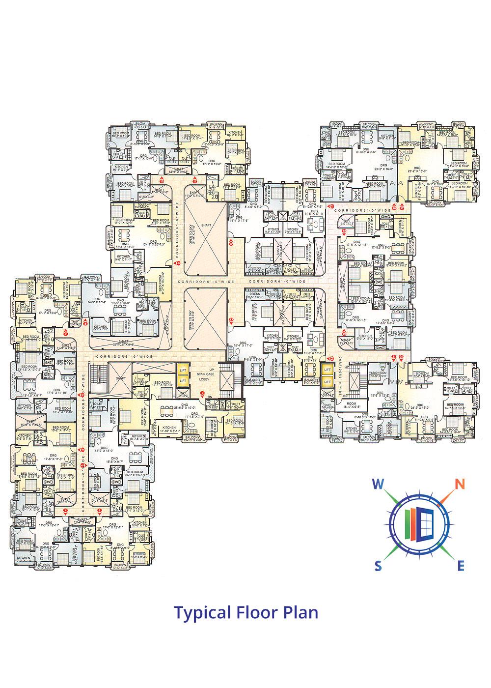 Shiv Shakti Paradise Typical Floor Plan