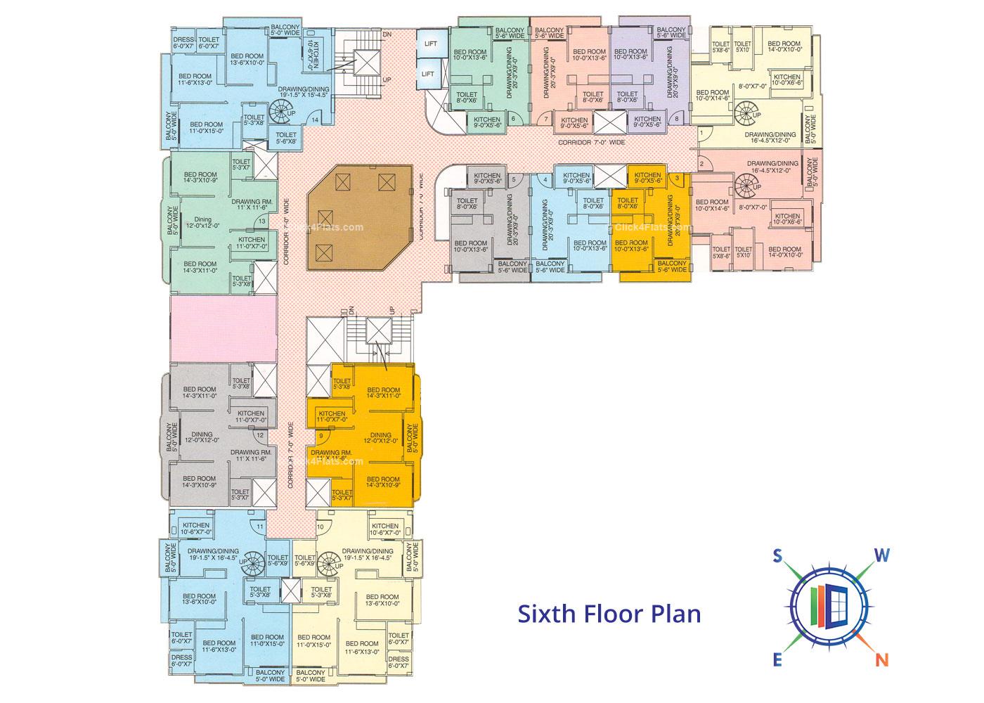 Balaji Tower 2 Sixth Floor Plan