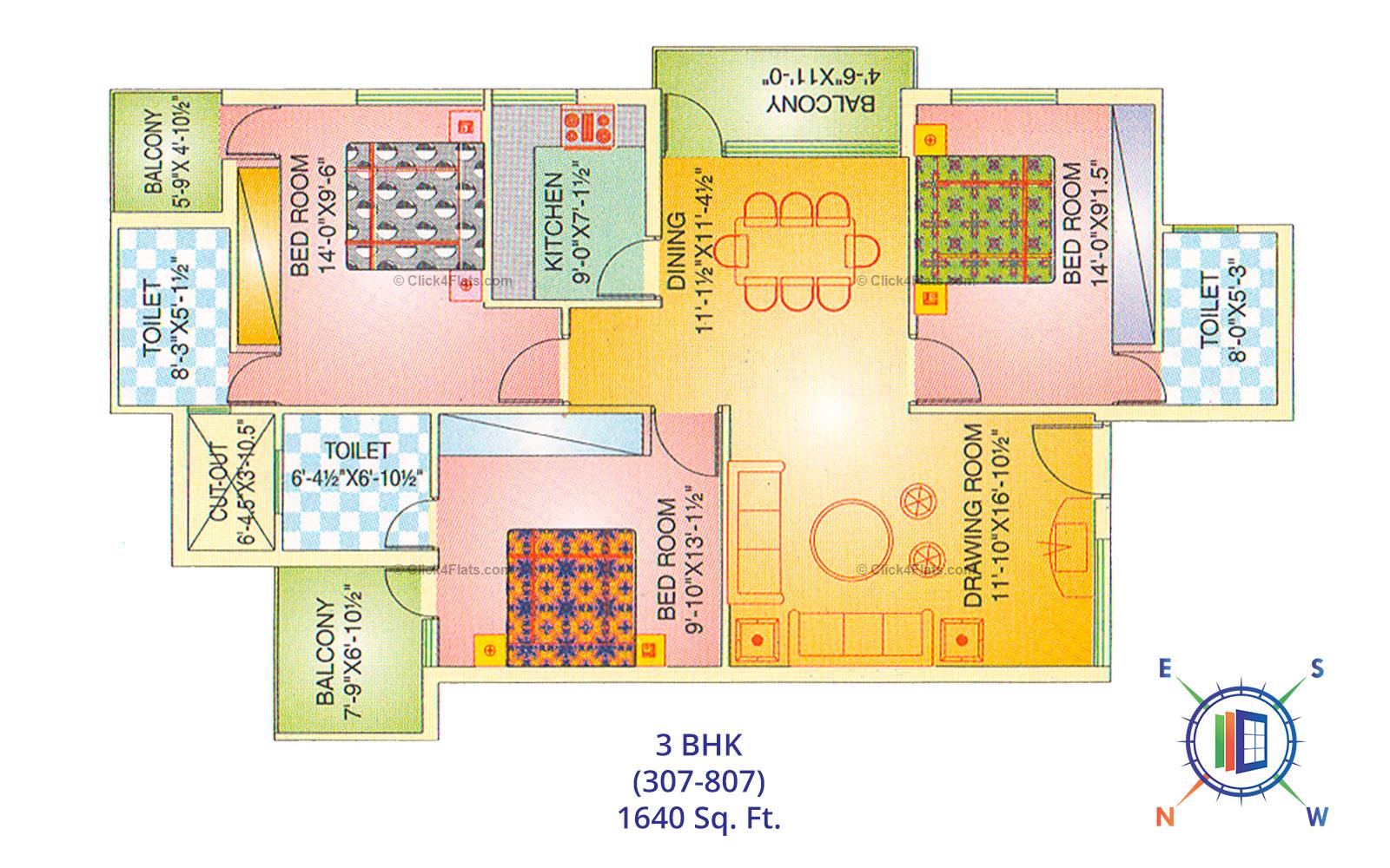 Balaji Tower 1 3 BHK 