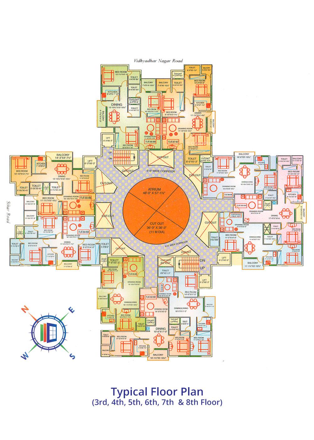 Balaji Tower 1 Typical Floor Plan