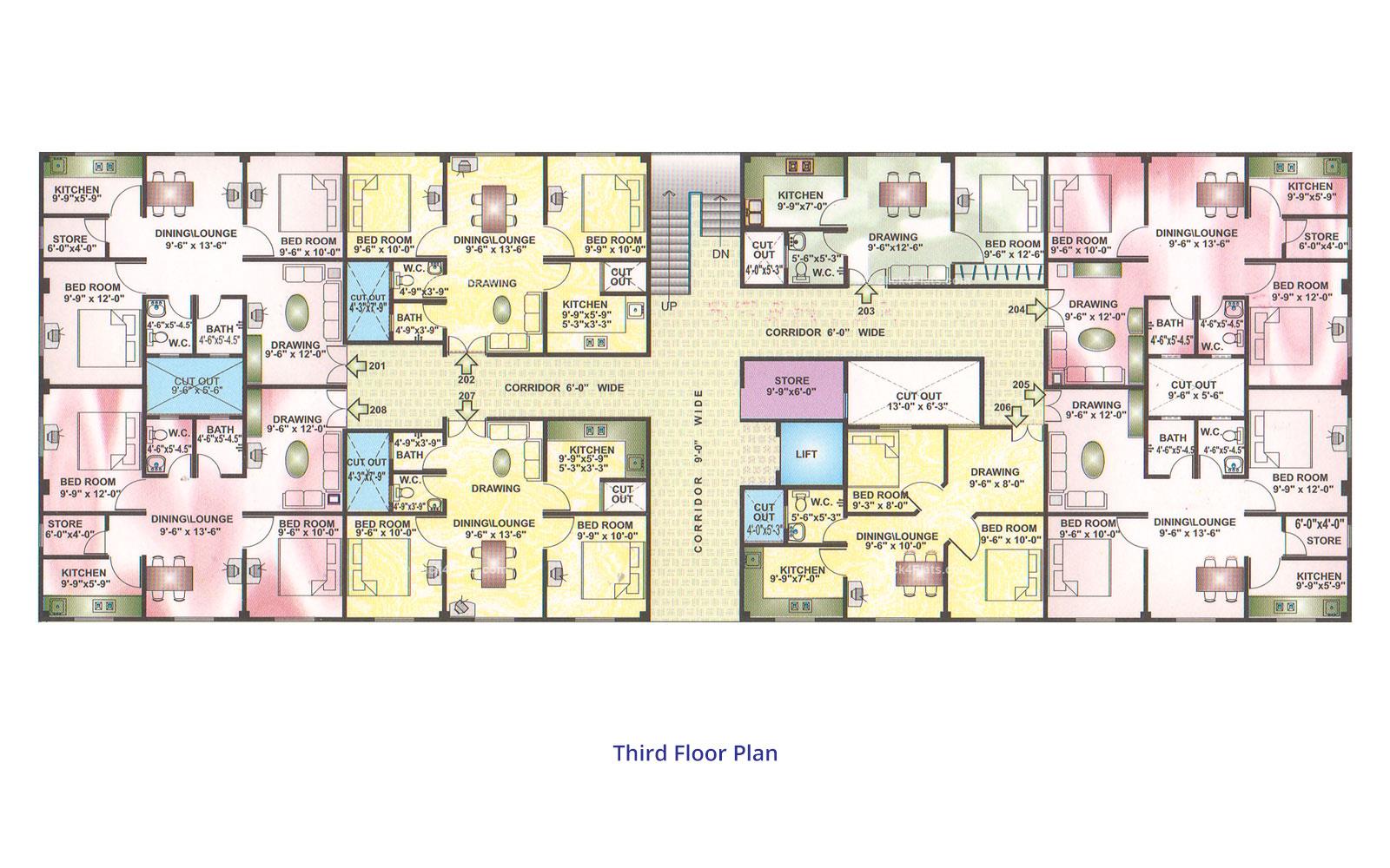 Dhanshree Plus Third Floor Plan