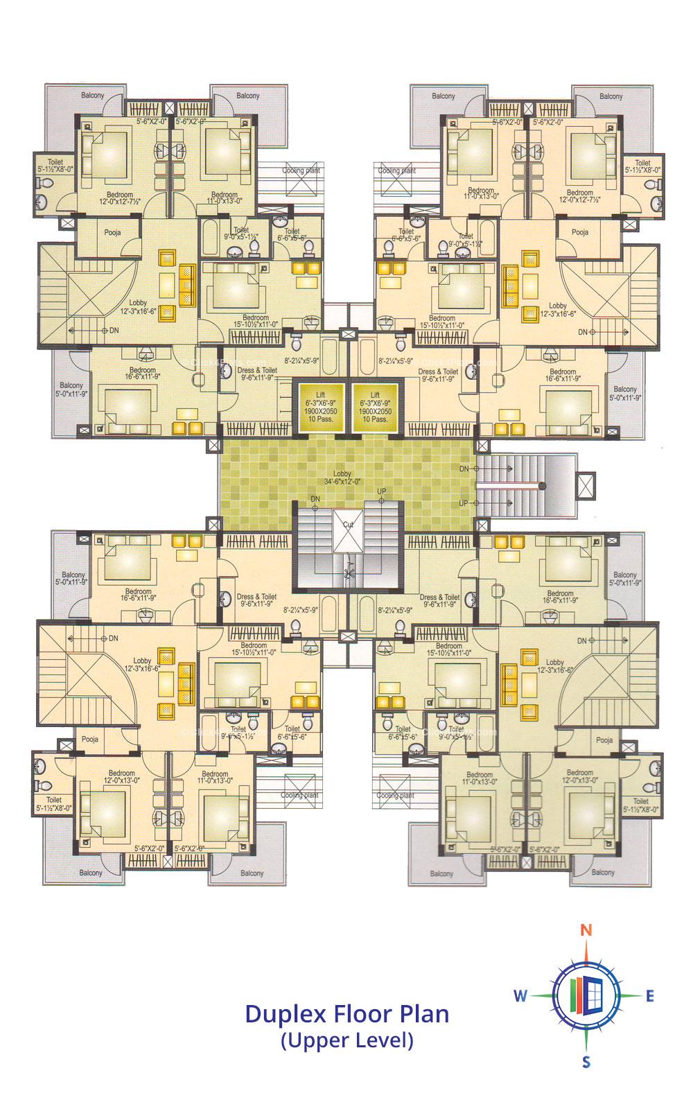Akshat Nilay Duplex Floor Plan - Upper Level
