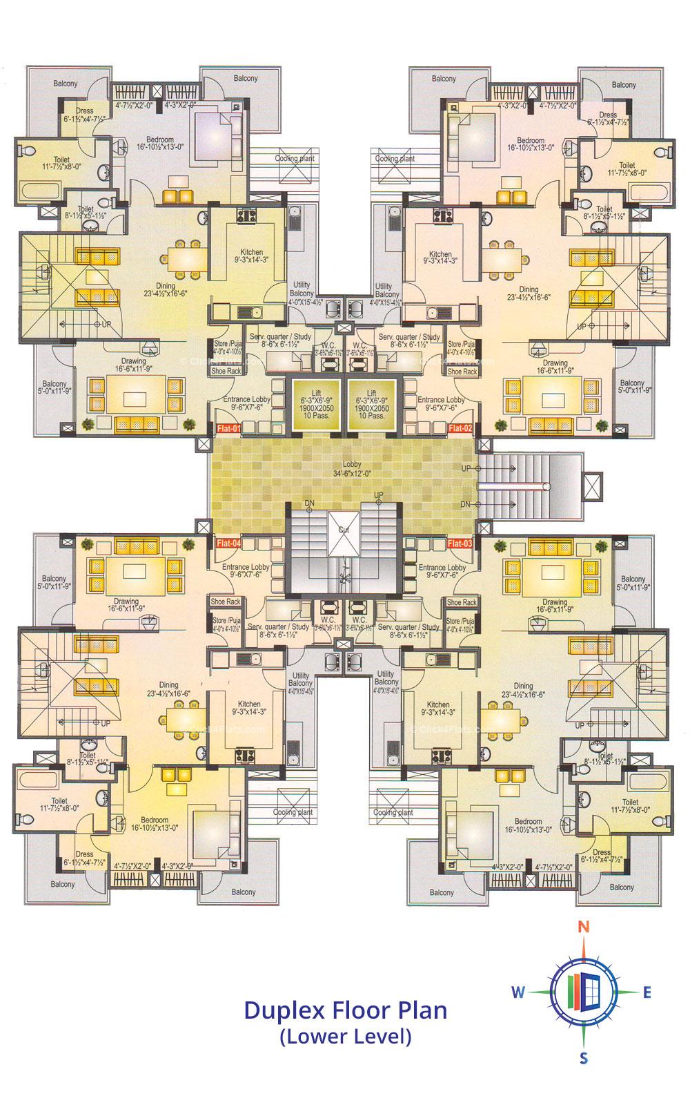 Akshat Nilay Duplex Foor Plan - Lower Level