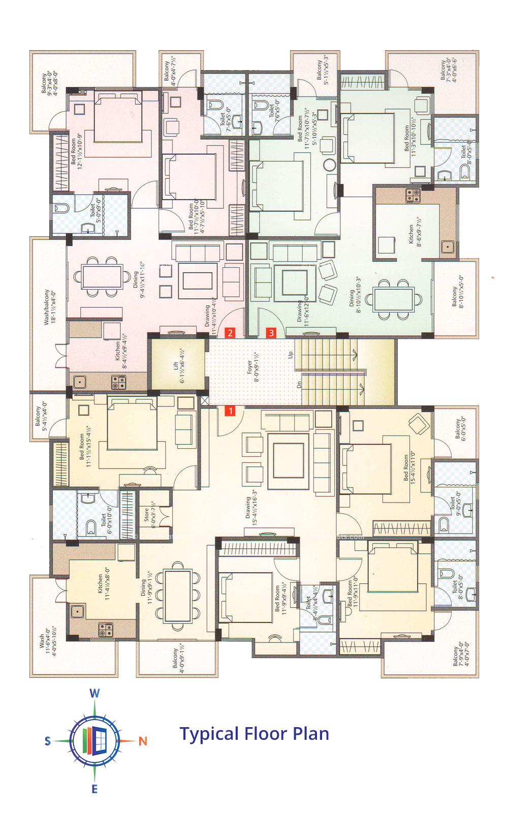 Akshat Hari Niwas Typical Floor Plan