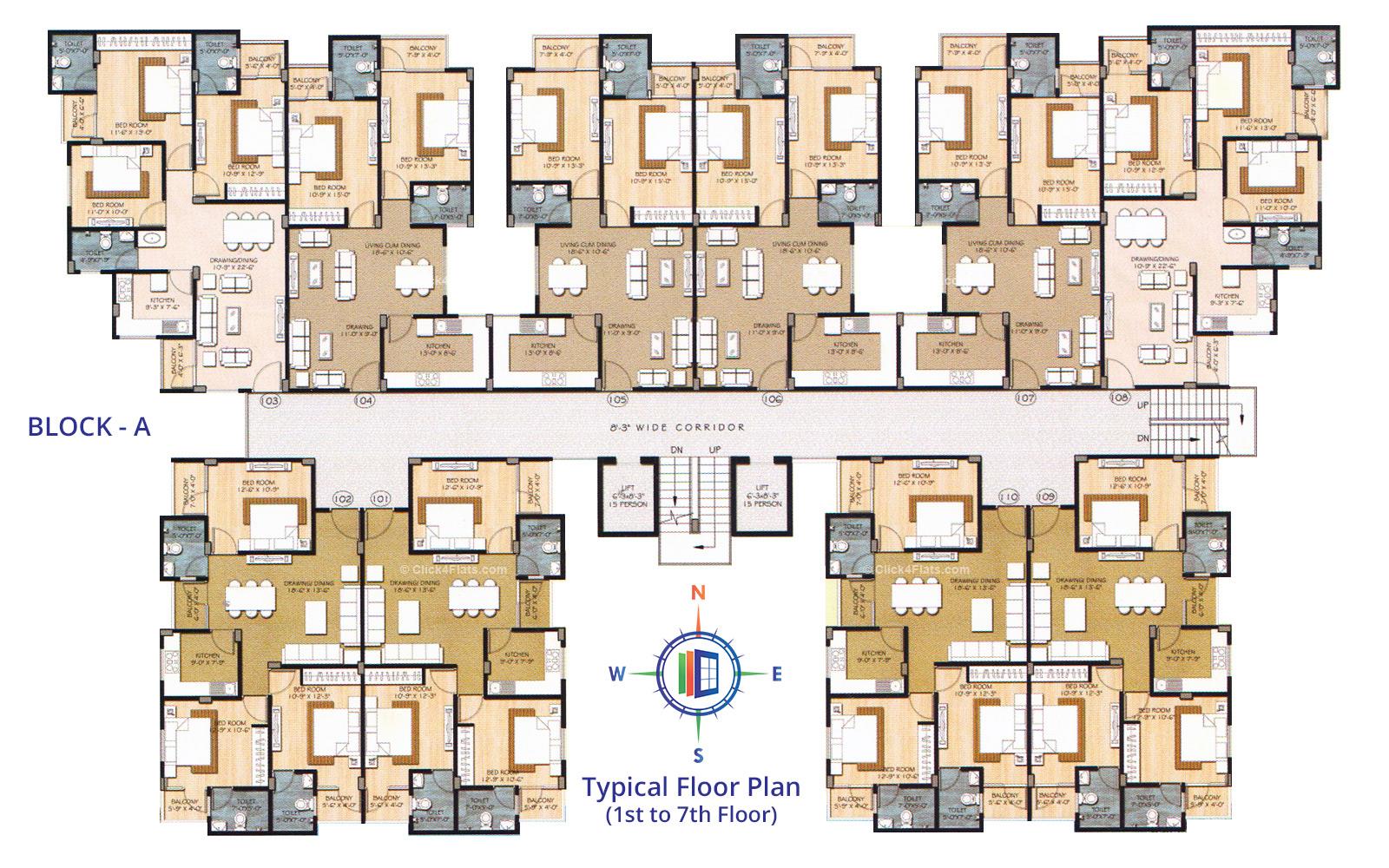 Star Heights Typical Floor Plan (Block A)