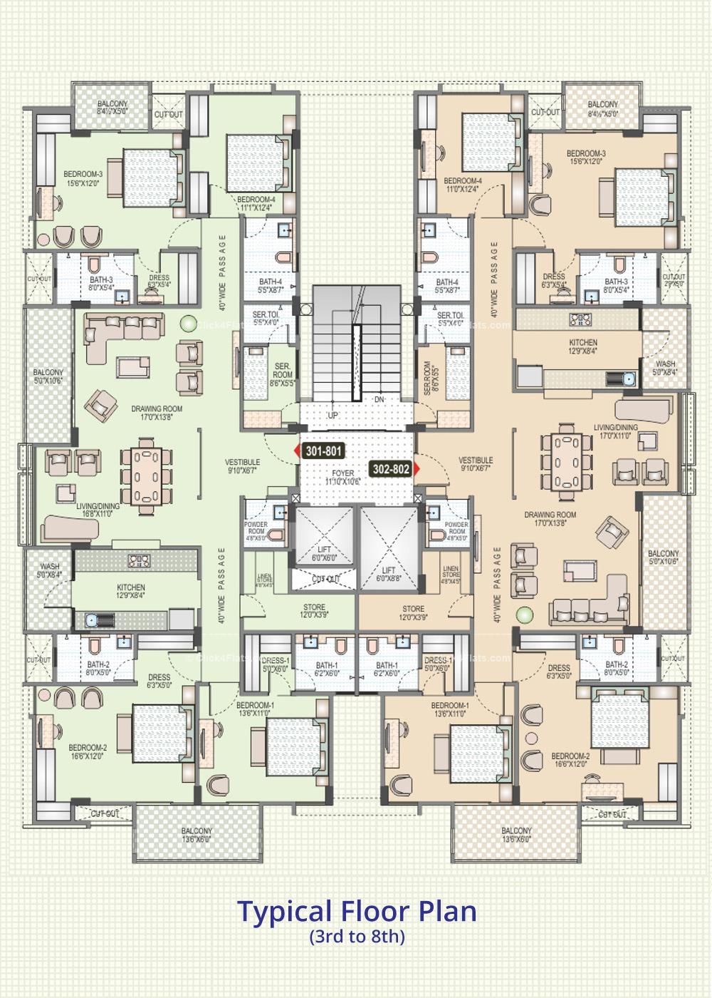 Akshat Kanak Prabha Typical Floor Plan