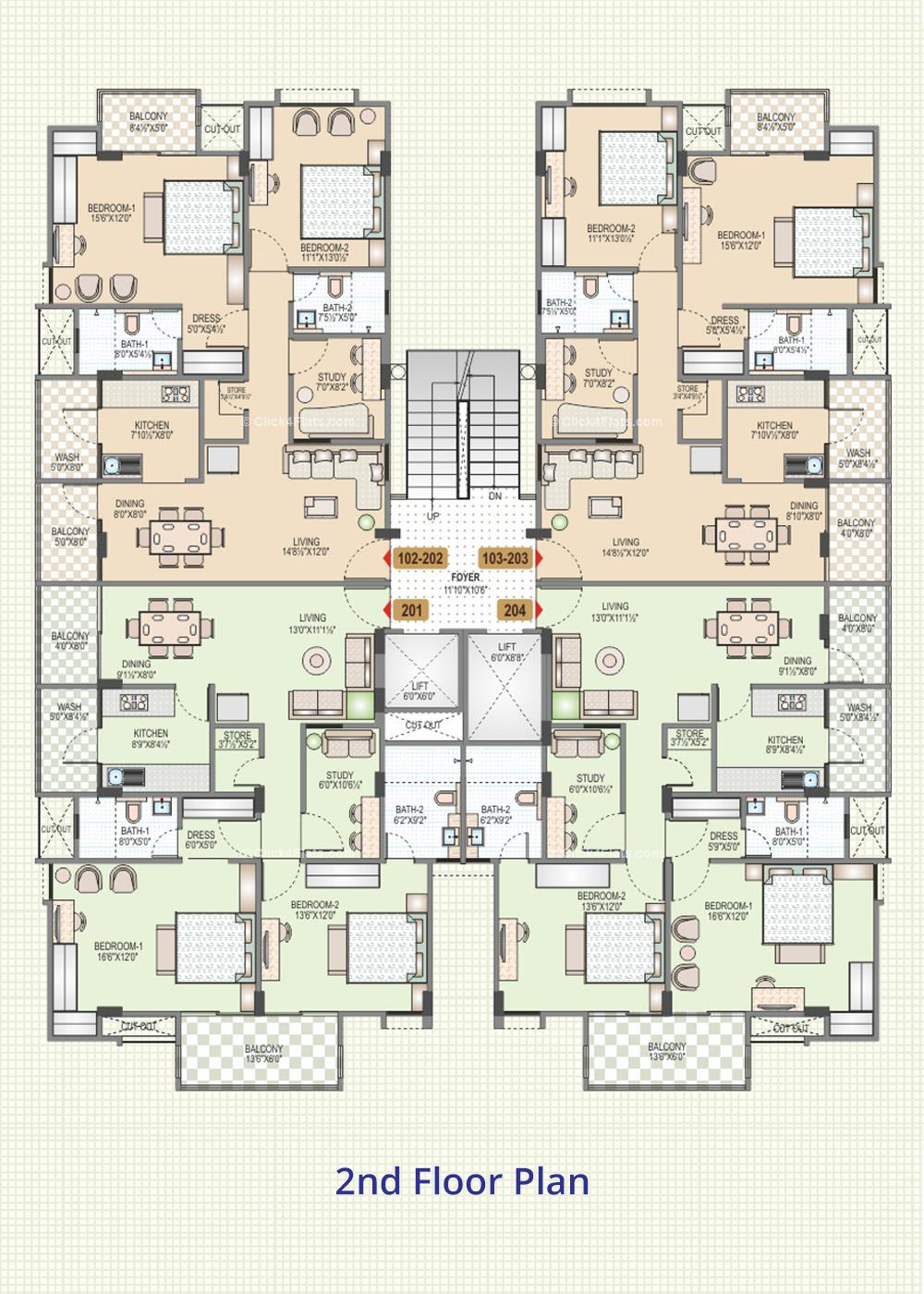 Akshat Kanak Prabha 2nd Floor Plan