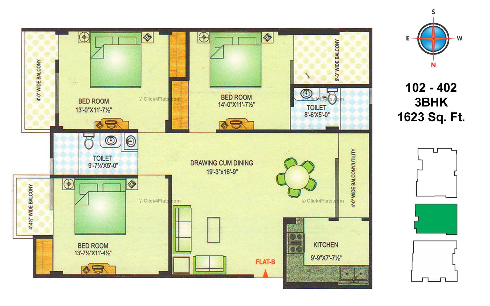 Nandan Apartments 3 BHK 