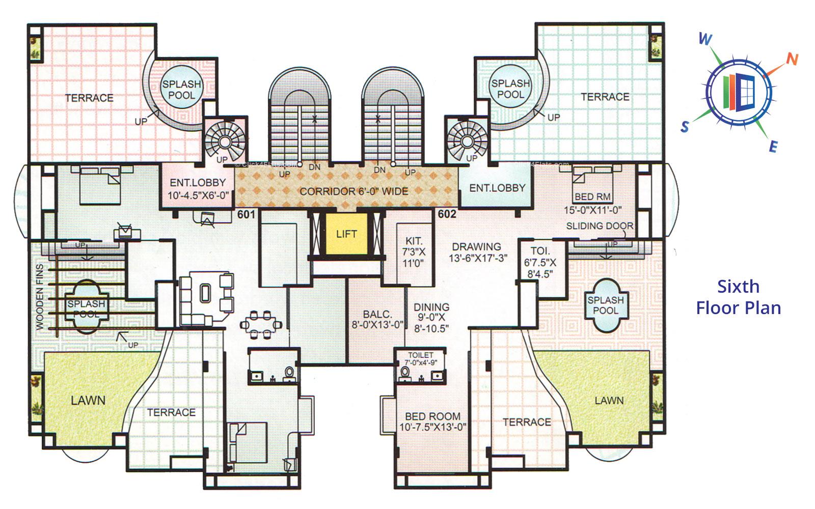 Whispering Palms Sixth Floor Plan