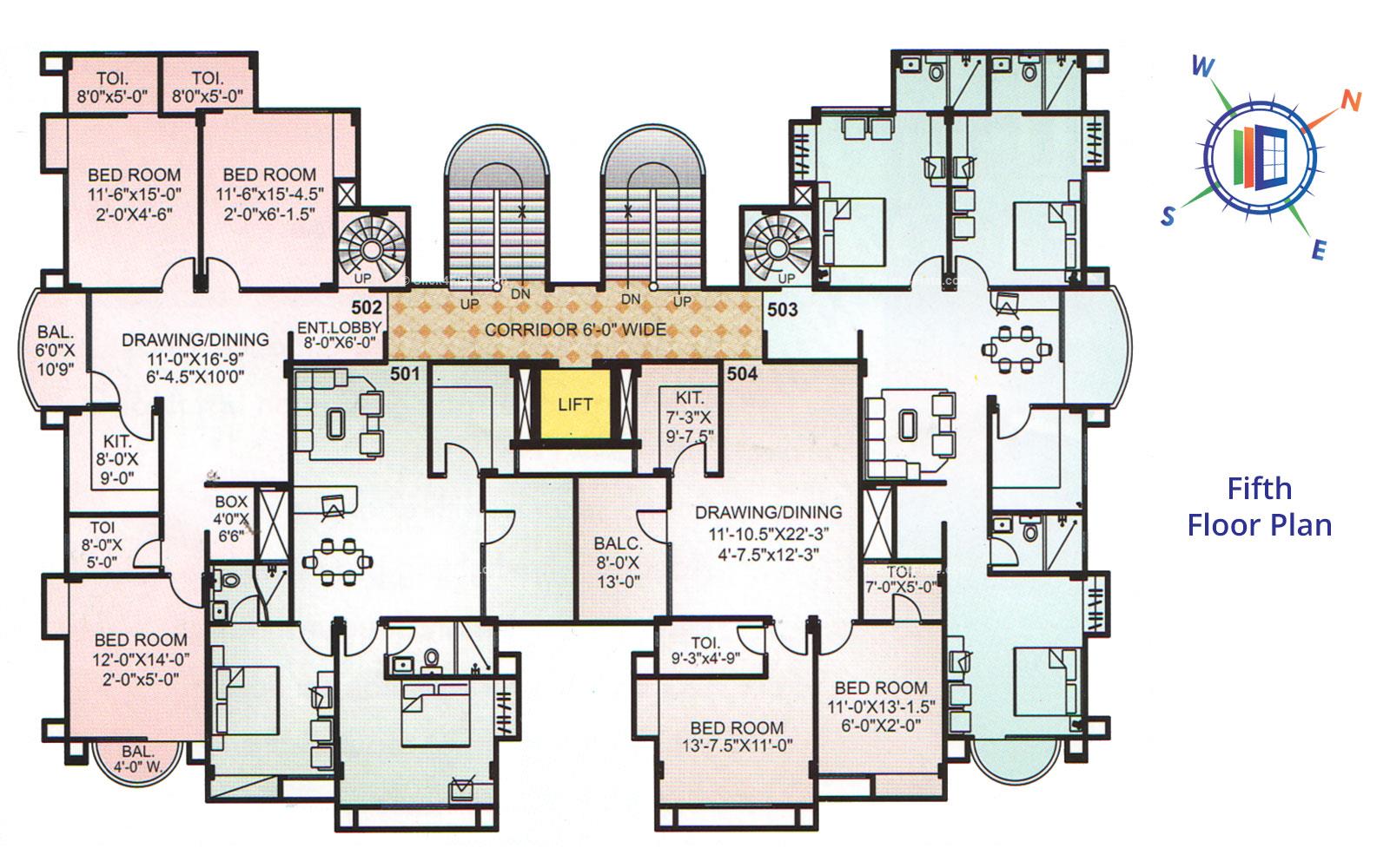 Whispering Palms Fifth Floor Plan