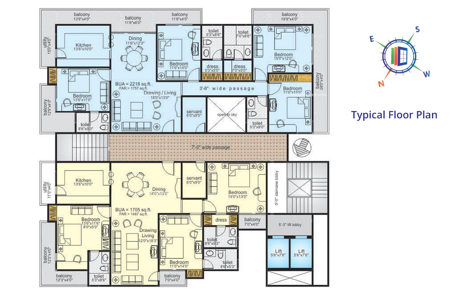 Swaroop Residency Typical Floor Plan