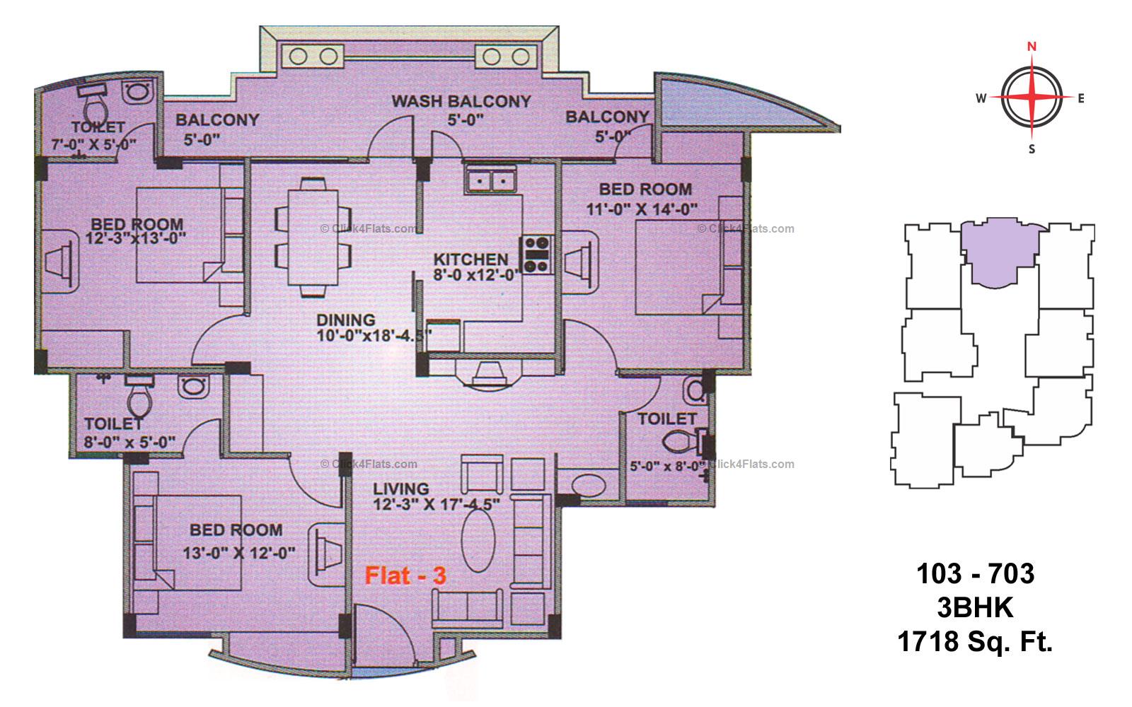 Neelkanth Heights 3 BHK 