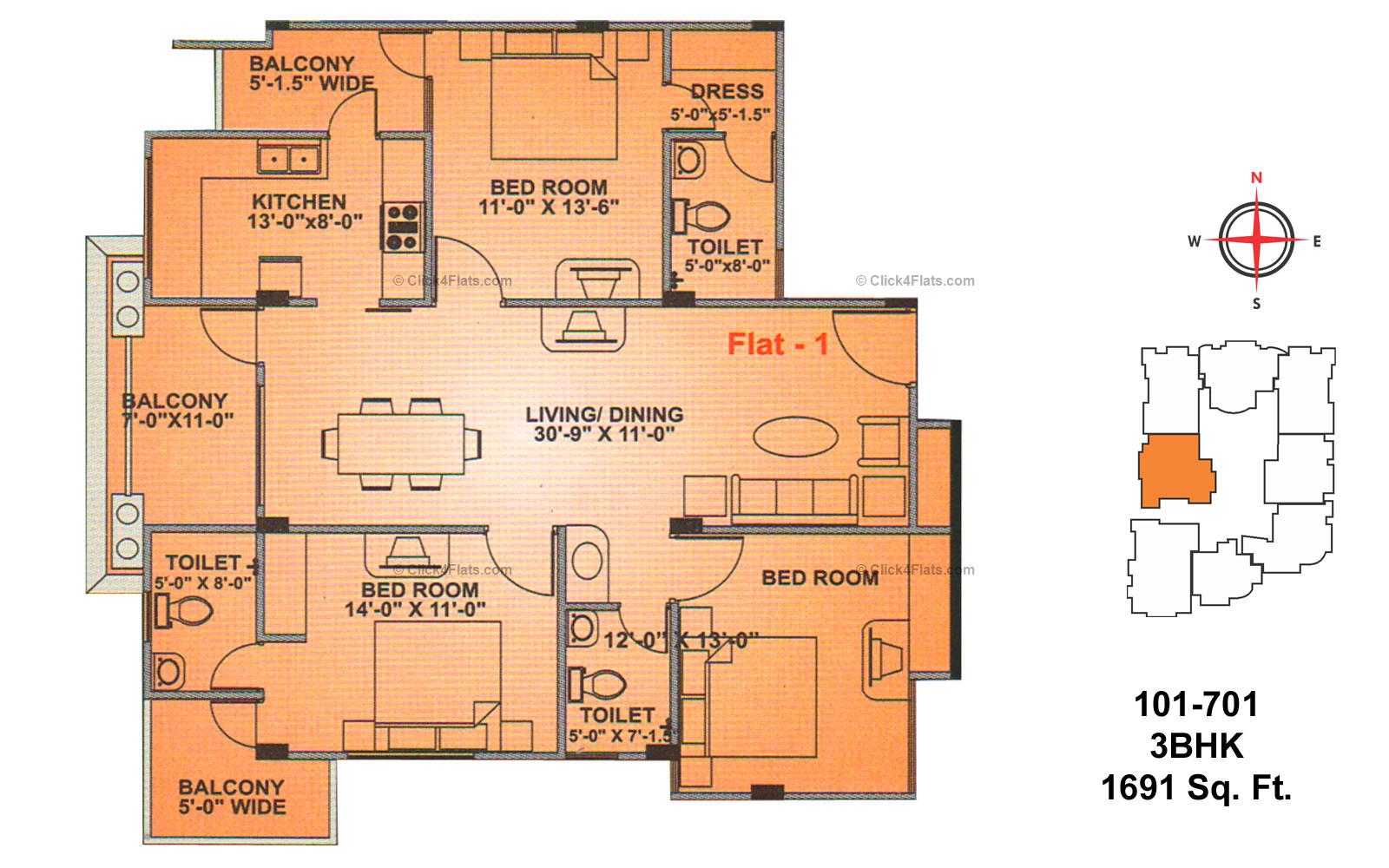 Neelkanth Heights 3 BHK 