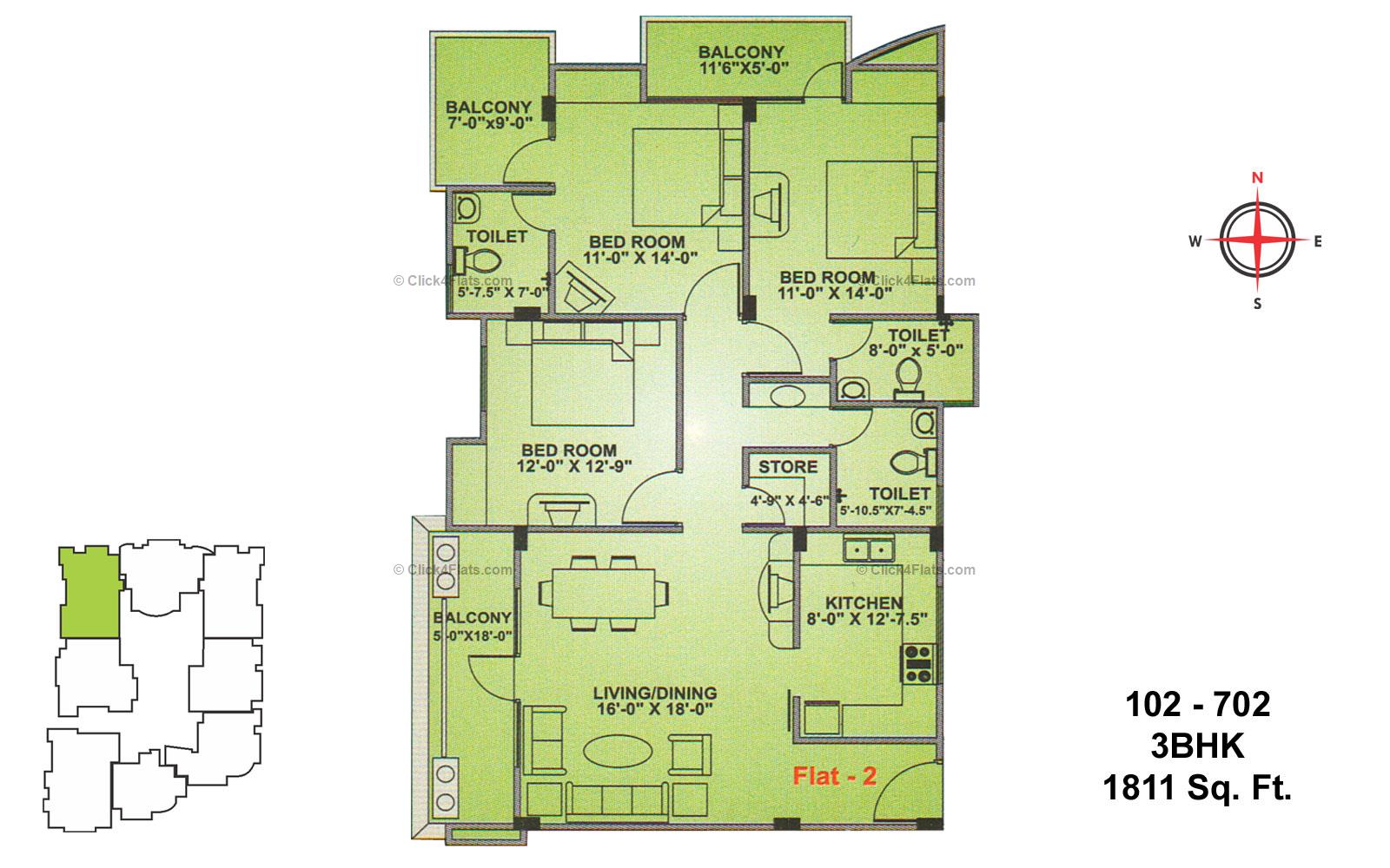 Neelkanth Heights 3 BHK 