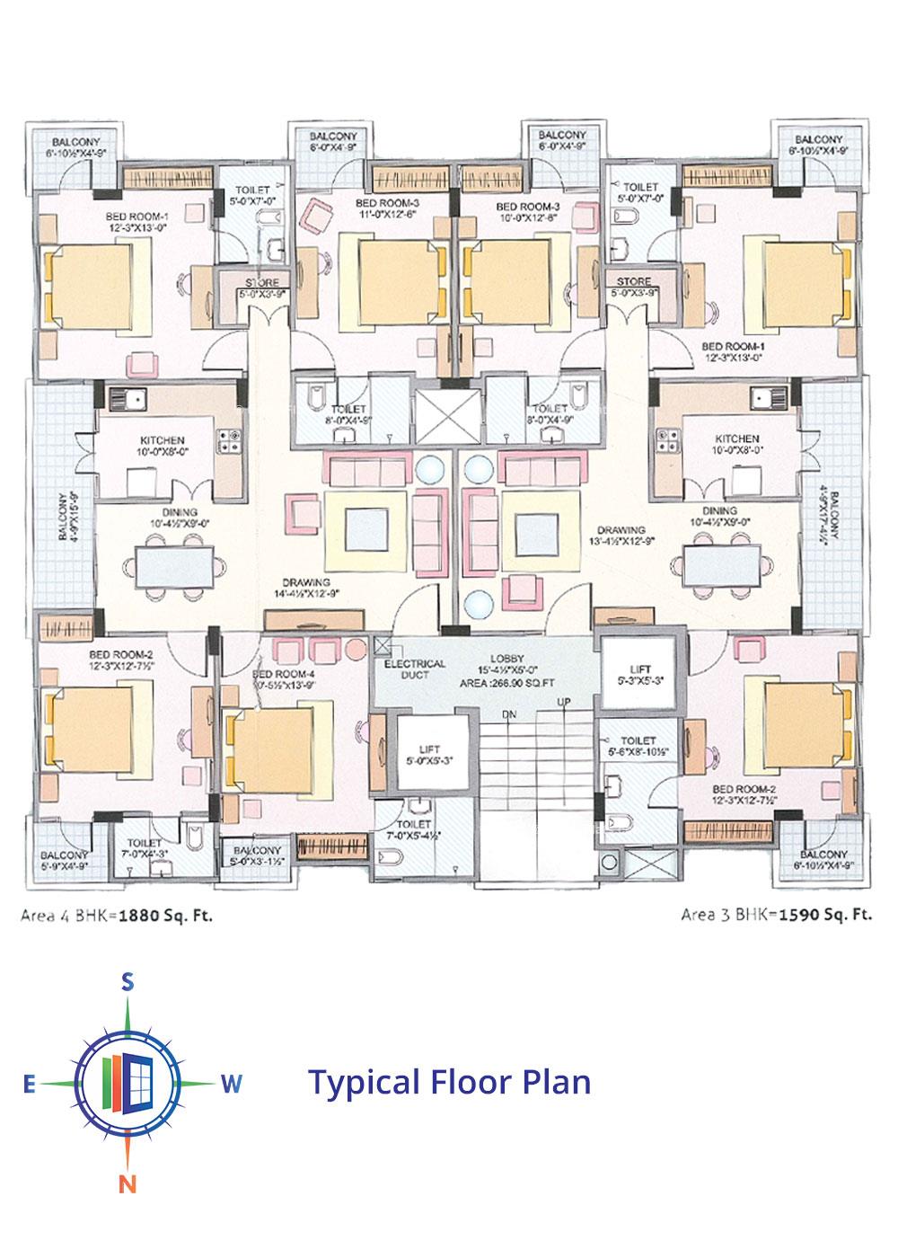 Akshat Eleven Typical Floor Plan