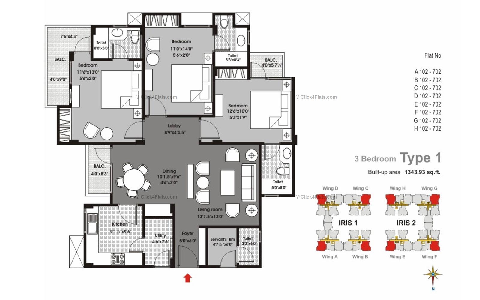 Mahima Iris 3 BHK 