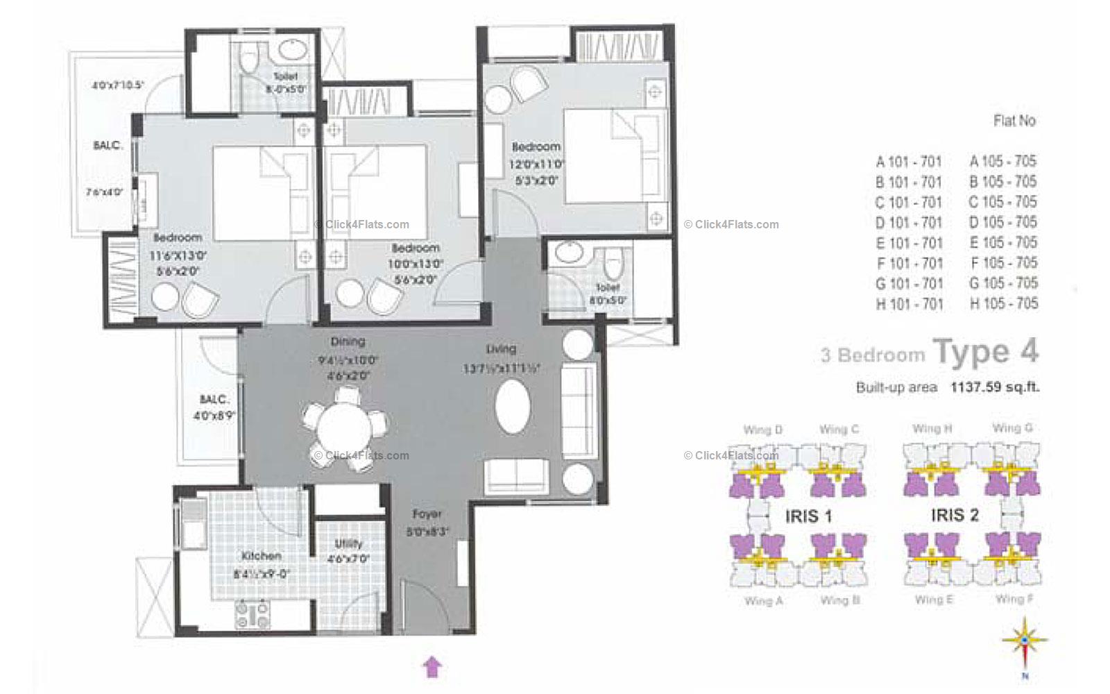 Mahima Iris 3 BHK 