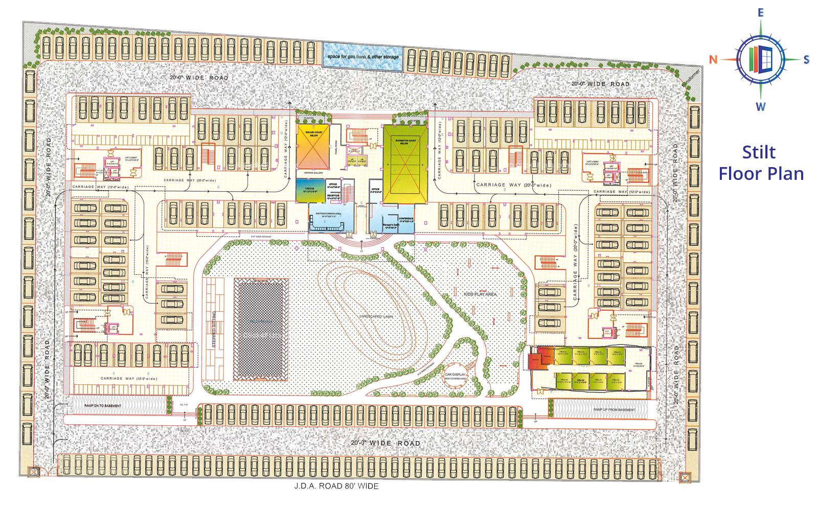 Unique Sanghi Apartments Stilt Floor Plan