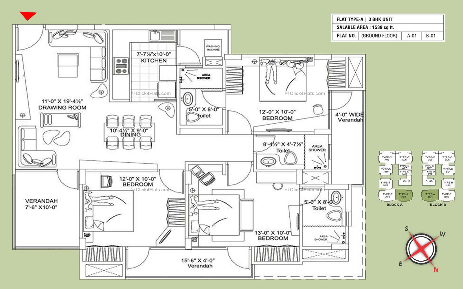 Kohinoor Garden 3 BHK 